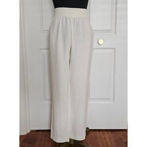 NWT LILLY PULITZER Women's Cream Coconut Alaura Elastic Waist Pull-On Pants M